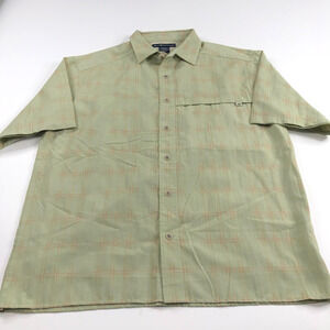 ExOfficio Large Outdoor Camp Hiking Fishing Trek Trail Button SS Vented Shirt
